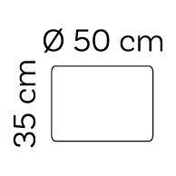 Wymiary: Round Pouf 50 cm