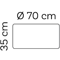 Wymiary: Round Pouf 70 cm
